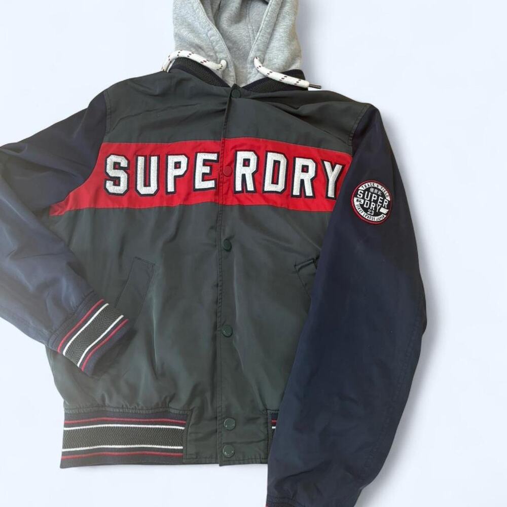 Superdry grey bomber jacket size L
